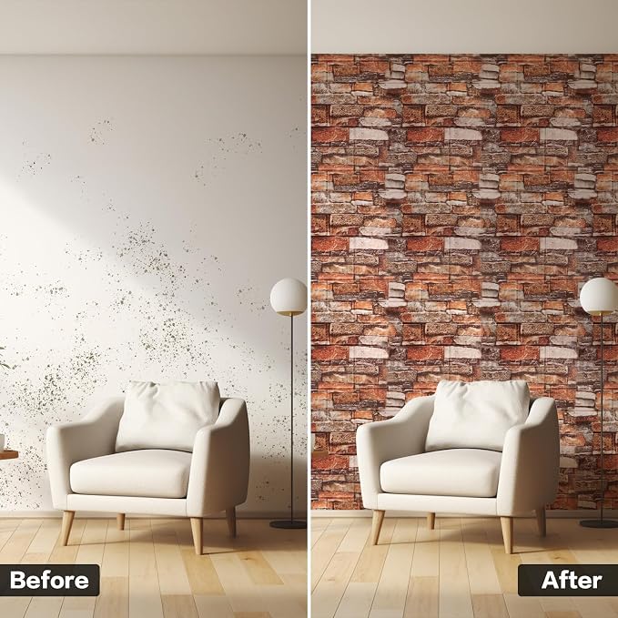 20PCS 3D Wall Panels Peel and Stick Foam, Self-Adhesive Decorative 3D Brick - Image 5