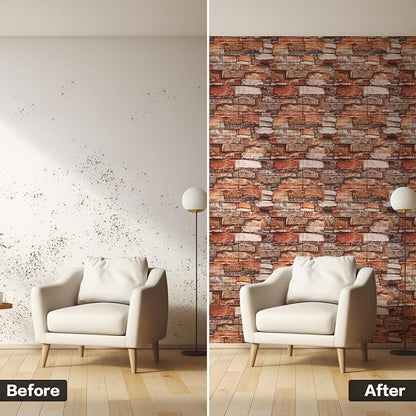 10PCS 3D Wall Panels Peel and Stick Foam, Self-Adhesive Decorative 3D Brick - Image 5