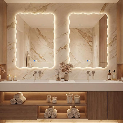 Wavy Led Bathroom Mirror- Vanity Mirror by Dorlicecass