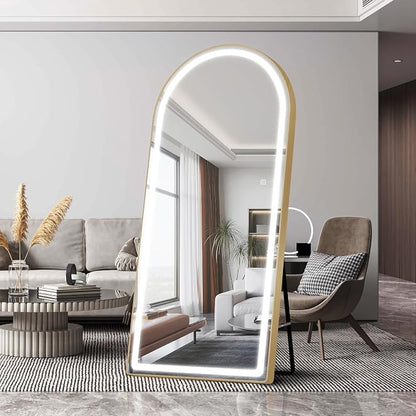 FENNIO Full Length Mirror with Lights, Free Standing Lighted Floor Mirror - Image 8