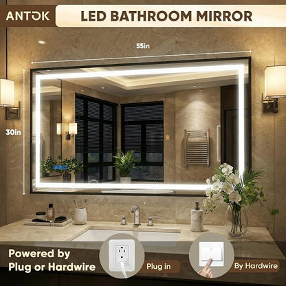 Antok 55X30 LED Bathroom Mirror - Image 3