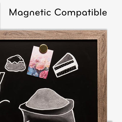 U Brands Magnetic Chalkboard, Rustic Wood Frame, Premium Matte Surface - Image 4