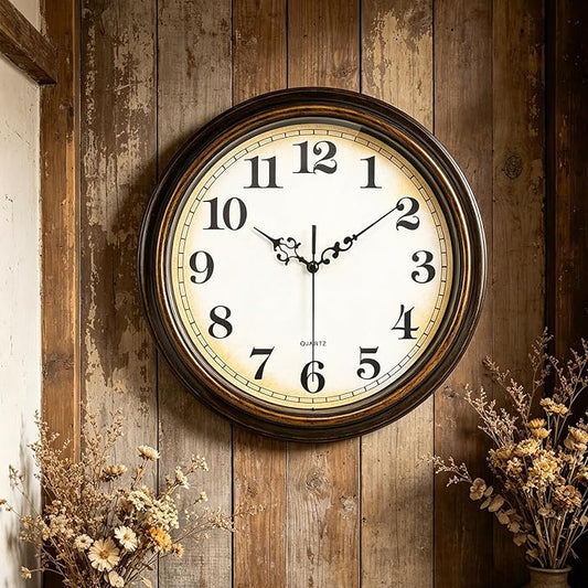 Yoiolclc Wall Clock Battery Operated Silent Non-Ticking Vintage Wall Clocks - Image 2