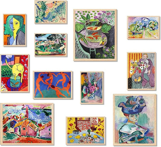 KBKBART Matisse Wall Art Prints Set of 12, Matisse Eclectic Wall Decor by KBKBART
