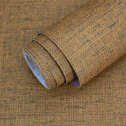 Grasscloth Peel and Stick Wallpaper 15.75x196.85inch Vintage Brown Removable by MANONIRIA