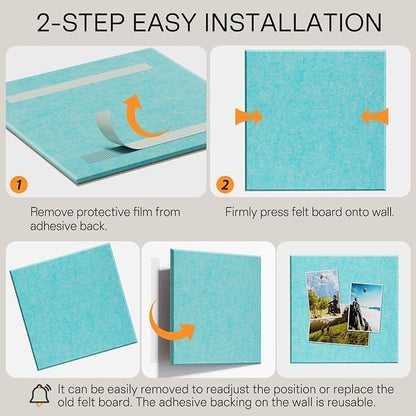 MaxGear Large Cork Board for Wall 36" x 24", Aqua Blue Bulletin Board, 6 Pack - Image 3