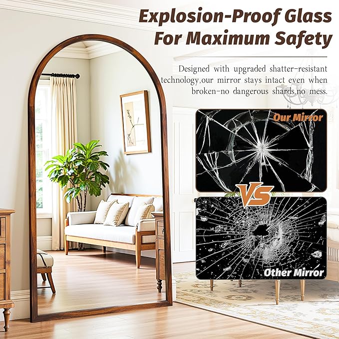 Full Length Mirror 82"×44" Floor Mirror Standing Tall Mirror, Arched Stand up - Image 6
