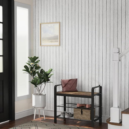 VEELIKE Whitewashed Wood Slat Wall Panels Peel and Stick Wood Wall Panel - Image 2