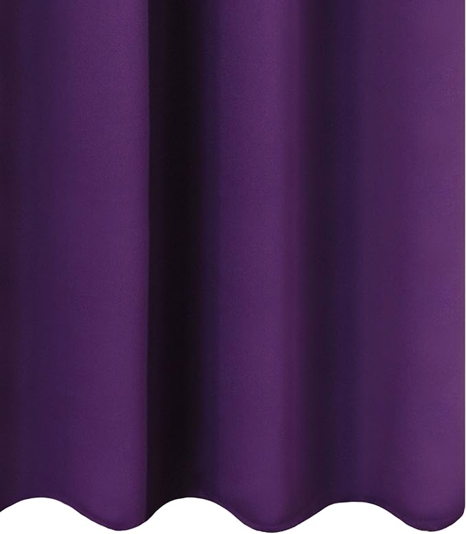 LEMOMO Blackout Curtains 52 x 63 inch/Purple Curtains Set of 2 Panels/Thermal - Image 9