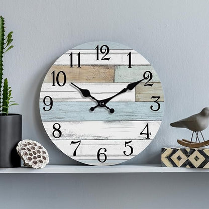 KECYET Wall Clock Battery Operated 10 Inch Silent Non Ticking Coastal Design - Image 6