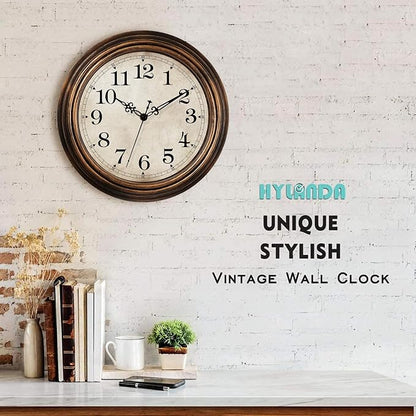 Wall Clock - 12 Inch Vintage Battery Operated - Retro Silent Non Ticking - - Image 4