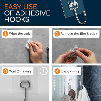 GLUIT Adhesive Wall Hooks for Hanging Heavy Duty 22 lbs Hooks for Walls No Drill - Image 7