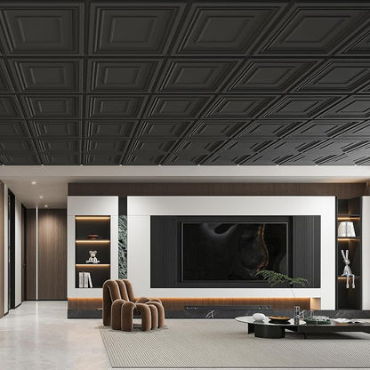 Art3d Drop Ceiling Tiles 24x24 Inch – Glue Up PVC Ceiling Tiles 2x2 Ft. - Image 2
