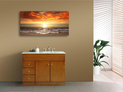 Baisuart-S0162 Canvas Prints Wall Art Sunset Ocean Beach Pictures Photo - Image 5