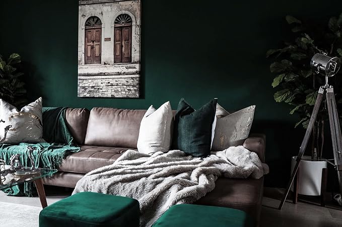 Dimoon 110''x17.7'' Dark Green Peel and Stick Wallpaper Contact Paper Modern - Image 5