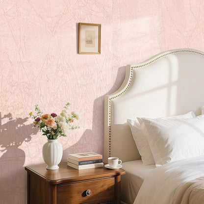 30"x160" Large Self Adhesive Soft Velvet Wallpaper Peel and Stick Light Pink - Image 2