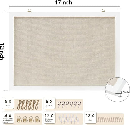 DAHAPYBOO Cork Board with Linen White 2Pack, Bulletin Board 17"x12" Hanging - Image 2