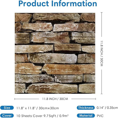 COMSTICKC 3D Faux Stone Wall Panel Peel and Stick Wall Sticker, Ultra-Light - Image 3