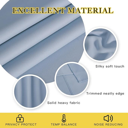 NICETOWN Blackout Drapery Curtain Panel 90 inches Long - Image 2