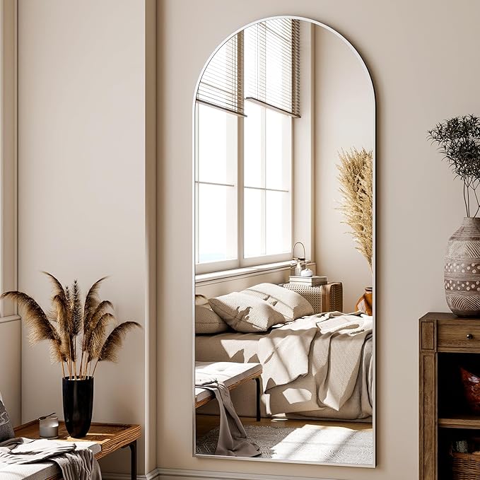 XRAMFY 56"x21" Floor Full Length Mirror Standing Full Body Rounded Corner - Image 3