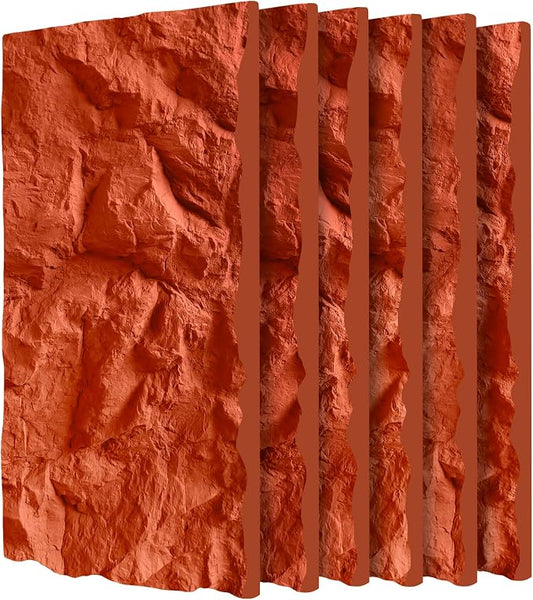 3D Faux Stone Wall Panels, Lightweight & Waterproof Accent Marble Rock Skin by Gahowlen
