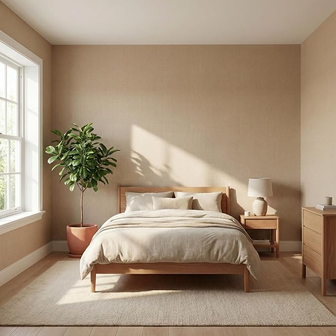 WADILE Grasscloth Peel and Stick Wallpaper 15.7in x 196.8in, Textured Contact - Image 2