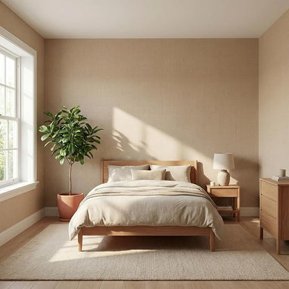 WADILE Grasscloth Peel and Stick Wallpaper 15.7in x 196.8in, Textured Contact - Image 2