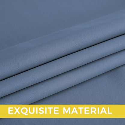 NICETOWN Room Darkening Draperies Curtains Panels, 2 Panels Stone Blue W52 x L90 - Image 5