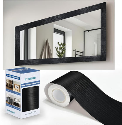 TIANLDD 27 FT Wood Grain Wallpaper Border, Removable Waterproof Mirror Border by TIANLDD