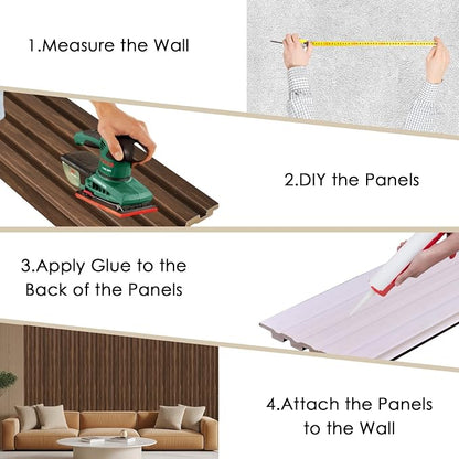 16-Pack 3D Slat Wall Panels, Easy-Install Soundproof Faux Wood Wall Panels - Image 7