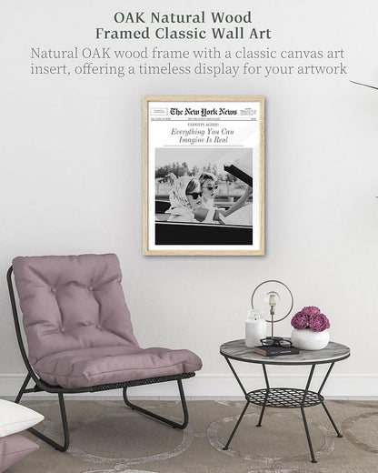 iHery Everything You Can Imagine Is Real Framed Trendy NewsPaper Wall Art - Image 7