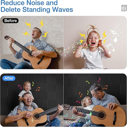 52 pack Acoustic Panels Self-Adhesive, Acoustic Foam Wedges High Density - Image 3