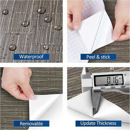 FunStick 24"x200" Thick Brown Grasscloth Peel and Stick Wallpaper Textured - Image 4