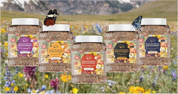 Bulk Wildflower Seed Mix – Honey Bee Wildflower Seed Mix 1 Pound Tub by GevaGrow | Bulk 300,000+ Seed Tub | 19 Variety Flower Seeds for Planting in Pots & Outdoor Gardens | No Messy Bags or Packets |