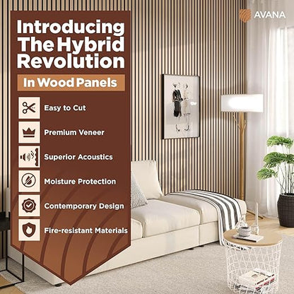 Avana Acoustic Wood Wall Panels – 93.2x11.25 Inch Panels – Fits 94x12 Layout – - Image 2