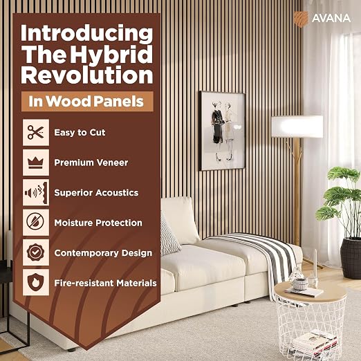 Avana Acoustic Wood Wall Panels – 47.2 X 12.6 White Oak Acoustic Panels 2 PCs – - Image 2
