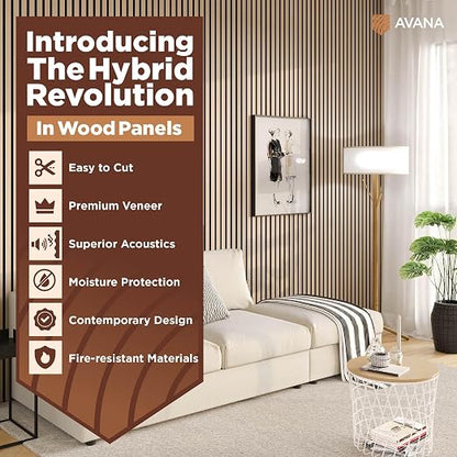 Avana Acoustic Wood Wall Panels – 47.2 X 12.6 White Oak Acoustic Panels 2 PCs – - Image 2