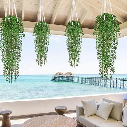 Waipfaru 4Pcs Artificial Hanging Plants, Fake Vines Fake Hanging Plants - Image 3