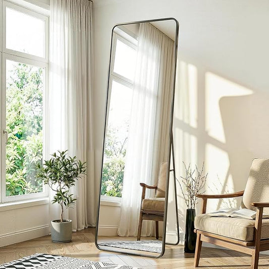 Delma Full Length Mirror, Wall Mounted, Freestanding or Leaning, Rounded by Delma