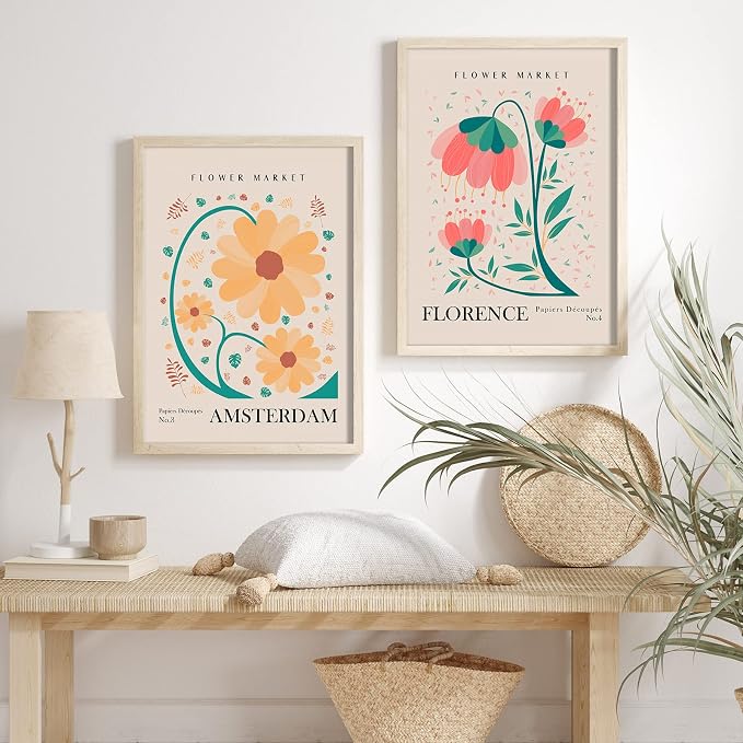 AnyDesign 9Pcs Flower Market Wall Art Prints Matisse Art Poster Decor Floral - Image 5