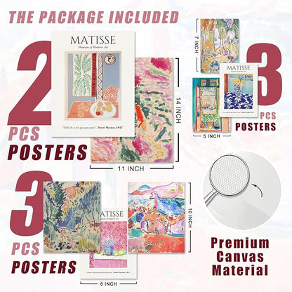 uniro Matisse Wall Art Prints, Matisse Eclectic Wall Decor, Henri Matisse - Image 6