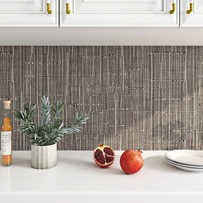 FunStick 24"x200" Thick Brown Grasscloth Peel and Stick Wallpaper Textured - Image 5