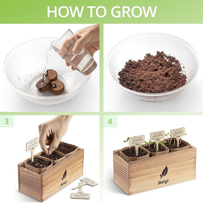 Sunflower, Marigold & Zinnia Flower Seeds Growing Kit – Complete Indoor & Outdoor Kit with Seeds for Planting, Planters, Soil, Tools, Instructions – Ideal for Gift Giving