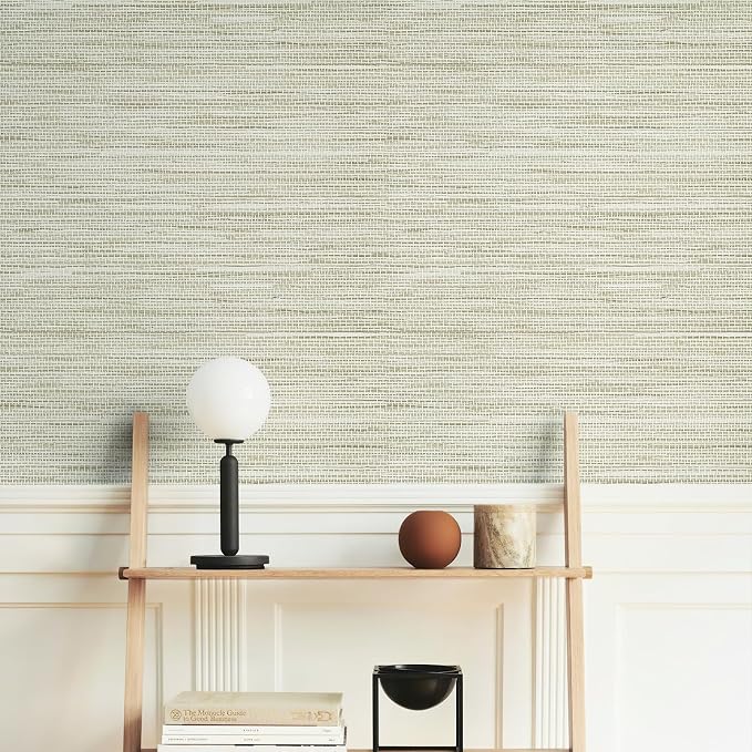 HueBurst Grasscloth Peel and Stick Wallpaper - Image 5