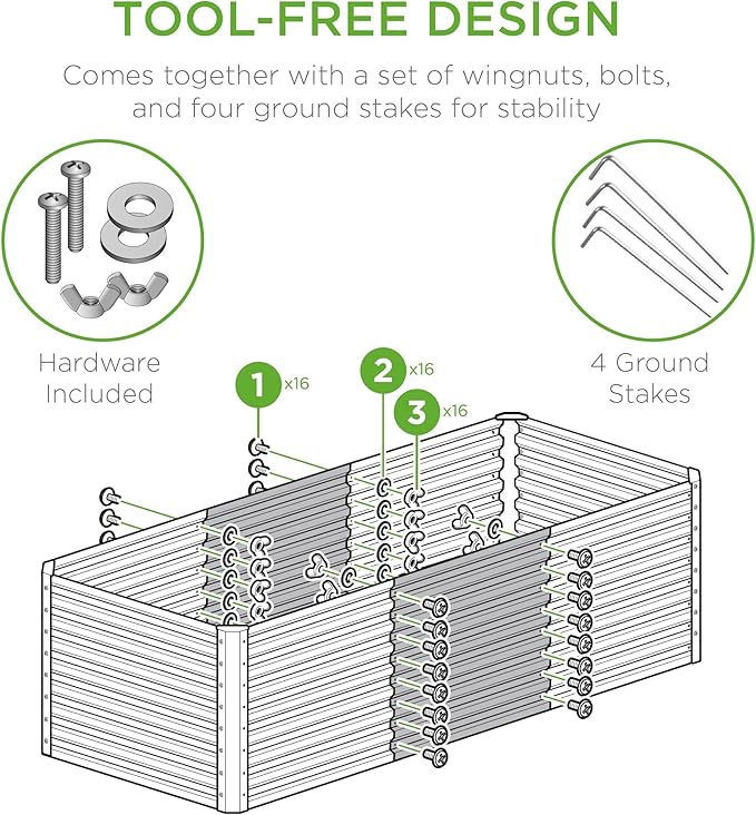 Best Choice Products 4x2x2ft Outdoor Metal Raised Garden Bed, Deep Root Planter Box for Vegetables, Flowers, Herbs, and Succulents w/ 119 Gallon Capacity - Sage Green