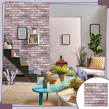 12PCS 3D Wall Panels Peel and Stick Foam Faux Brick Wall Panels, Self-Adhesive - Image 6