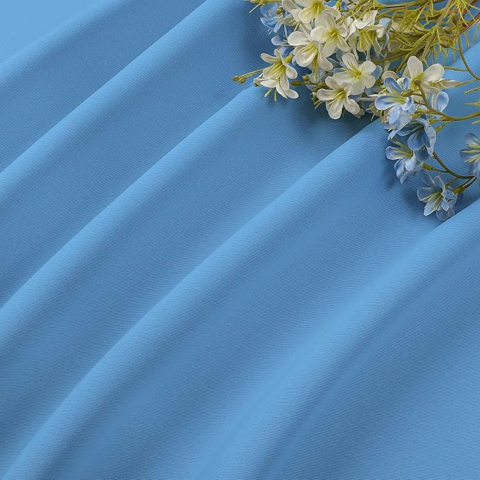 CUCRAF Light Blue Blackout Curtains 54 inch Length 2 Panels Set, Rod Pocket - Image 7