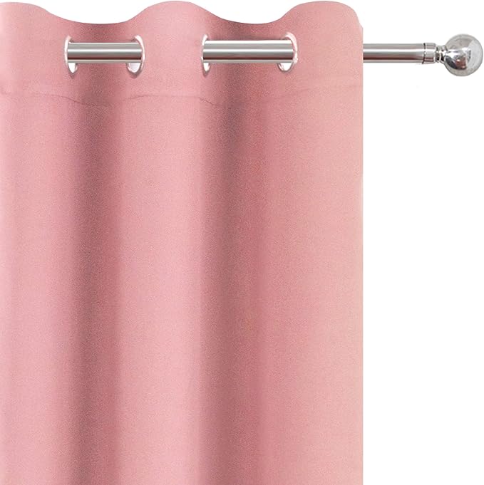 LEMOMO Pink Blackout Curtains 40 x 63 Inch Length/Set of 2 Curtain - Image 7