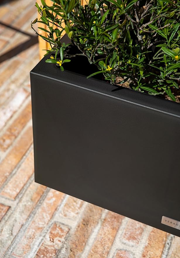Veradek Block Series Long Box Planter - Large Rectangular Planter for Indoor or Outdoor Patio/Porch | Durable All-Weather Use with Drainage Holes | Modern Décor for Tall Plants, Flowers or Shrubs