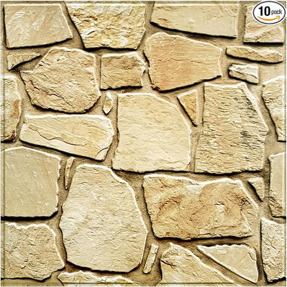 COMSTICKC 3D Faux Stone Wall Panel Peel and Stick Wall Stickers, Not Real Stone by COMSTICKCDECOR